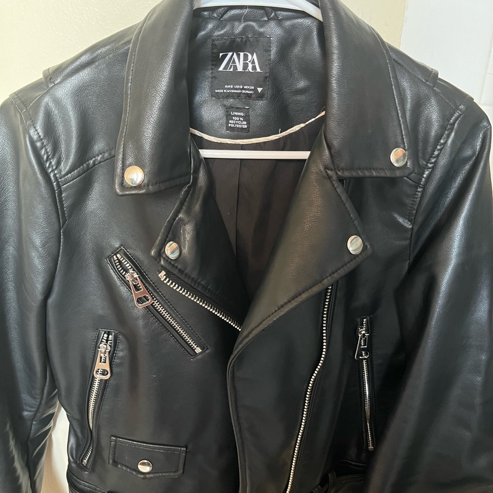 Black leather jacket